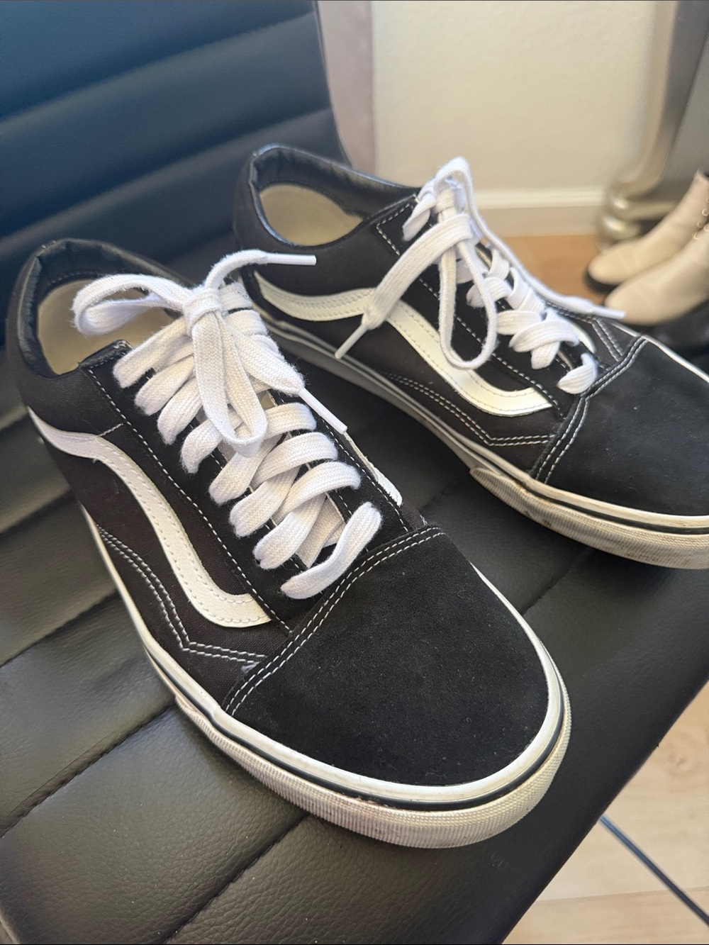 Vans Black & White Old Skool Low-Top Sneakers